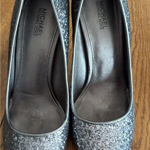 Michael Kors Glitter Heels - Silver and Black